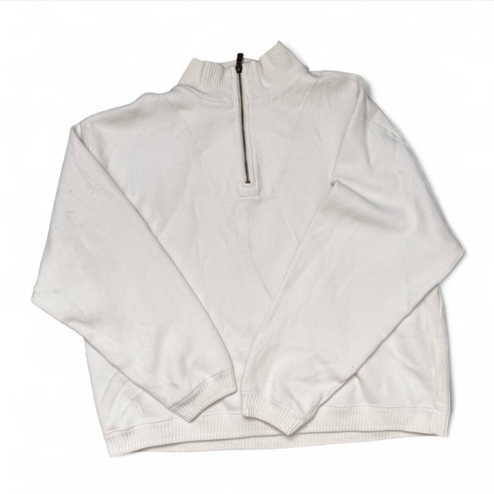 Tommy Bahama White Zip-Up Sweater